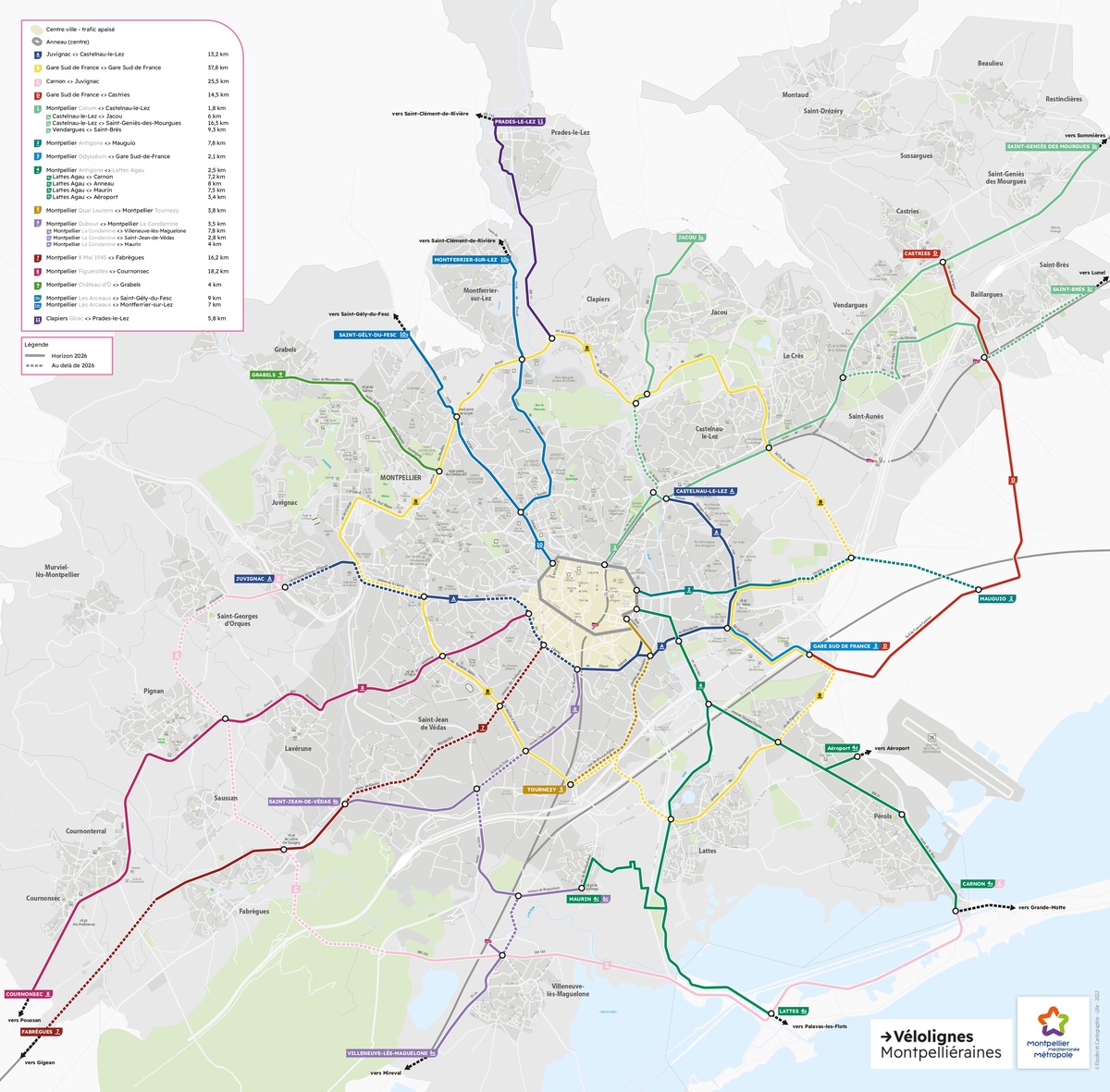 plan officiel des Vélolignes